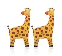 HDGSAFD Ballioni da Giraffa da 2 Pezzi, Simpatici Palloncini in Alluminio per Animali da Cartone Animato, Decorazione A Tema della Giungla, Decorazione per Feste di Compleanno per Bambini.