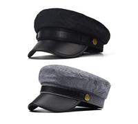 HDGSAFD Berretti Piatti da 2 Pezzi, Cappelli Semplici, Cappelli retrò, Cappelli da Pilota, Accessori per Abbigliamento da Pilota, Accessori Cosplay