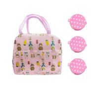 HDGSAFD Borsa da Pranzo da 1 Pezzi da Cartone Animato E Contenitore Mini Salsa da 3 Pezzi, Borsa per Pranzo Termico, Borsa per Il Pranzo per Bambini, Borsa per Il Pranzo Impermeabile.