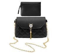 HDGSAFD Borsa Nera Da Donna a Tracolla Con Catena e Fibbia Magnetica Per Gatti, Borsa Piccola Per Appuntamento