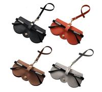 HDGSAFD Borsa Per Occhiali Semplice Da 4 Pezzi, Borsa Per Occhiali In Pelle Pu, Borsa Protettiva Per Occhiali, Borsa Per Occhiali Con Cordino, Borsa Per Occhiali Portatile