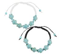 HDGSAFD Bracciale Intrecciato Tartaruga 2 Pezzi Bracciale con Coulisse Regolabile Bracciale Turchese Unisex Gioielli per Abbigliamento