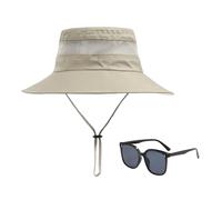 HDGSAFD Cappello Estivo da Donna 1 Pezzo, Occhiali da Sole 1 Pezzo, Cappello con Protezione UV da Donna, Cappello da Pescatore Traspirante da Donna, Cappello Pieghevole
