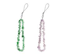 HDGSAFD Catene per Cellulari in Cristallo da 2 Pezzi, Catene per Cellulari in Ghiaia, Braccialetti in Pietra di Cristallo, Decorazioni per Cordini per Cellulari, Accessori per Cellulari