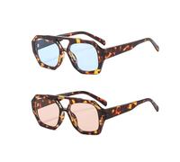 HDGSAFD Confezione Da 2 Occhiali Da Sole Con Stampa Leopardata, Occhiali Da Sole Retrò, Occhiali Alla Moda Personalizzati, Occhiali Irregolari, Accessori Di Abbigliamento