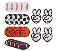 HDGSAFD Confezione da 20 Toppe da Calcio, Toppe in Tessuto Ricamato, Toppe per Riparazione Abbigliamento, Toppe Termoadesive per Bambini, Toppe Decorative in Tessuto per Abbigliamento