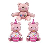HDGSAFD Confezione da 3 Palloncini A Forma di Orso, Palloncini Carinissimi, Palloncini Creativi in Foglio di Alluminio, Decorazioni per Feste, Decorazioni per Feste