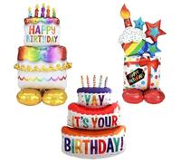HDGSAFD Confezione da 3 Palloncini A Forma di Torta di Compleanno, Palloncini Decorativi per Feste di Compleanno, Decorazioni per Scene di Feste, Palloncini Carini E Interessanti