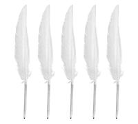 HDGSAFD Confezione Da 5 Penne Stile Piuma, Penne Retrò, Regali Per Studenti, Strumenti Di Scrittura, Materiali Didattici