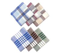 HDGSAFD Confezione Da 6 Fazzoletti Da Uomo, Fazzoletti Quadrati, Fazzoletti Vintage, Fazzoletti Di Cotone, Fazzoletti Con Motivo A Quadri, Fazzoletti Morbidi