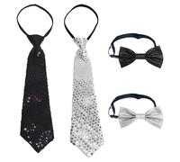 HDGSAFD Cravatte 2 Pezzi, Papillon 2 Pezzi, Papillon Con Paillettes Da Uomo, Decorazioni Elastiche Per Cravatte, Papillon Per Costumi
