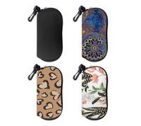 HDGSAFD Custodia per Occhiali con Cerniera A 4 Pezzi, Custodia per Occhiali Impermeabile E A Prova di Goccia, Custodia per Occhiali da Viaggio All'Aperto, Adatta per Il Campeggio E Il Ciclismo.