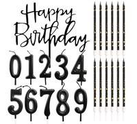 HDGSAFD Inserto per Torta da 1 Pezzo con 10 Candeline Numeriche E 12 Candeline, Decorazione per Torta di Compleanno, Accessori per Torta