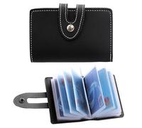 HDGSAFD Porta Carte di Credito Anti-Smagnetizzante, 2 Pezzi, Con Chiusura a Scatto, Classico, Unisex, Plastica, Portafoglio, Nero/Verde