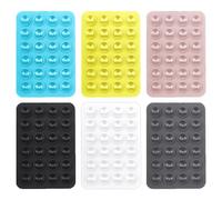 HDGSAFD Porta Cellulare A Ventosa Da 6 Pezzi, Universale (within certain dimensions), Silicone, Nero, Bianco, Azzurro, Grigio Chiaro, Rosa Chiaro, Giallo, Multicolore, Adsorbimento Forte