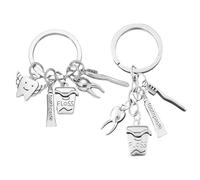 HDGSAFD Portachiavi a tema dentale 2 pezzi - Creativi in metallo, regali dentista e accessori per zaino