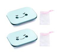 HDGSAFD Portasapone da 2 Pezzi E Reti in Schiuma da 2 Pezzi, Portasapone Personalizzati Creativi, Portasapone Carini, Portasapone di Scarico, Accessori da Bagno