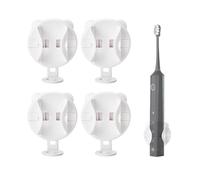 HDGSAFD Portaspazzolino elettrico da 4 pezzi, bianco, supporto, montaggio a parete, infrangibile