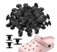 HDGSAFD Set di 30 Rivetti per Scarpe, Fibbie Rimovibili, Base per Fiori, Decorazioni Nascoste, Chiusure per Fiori, Nero