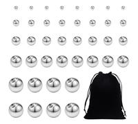 HDGSAFD Set di 40 piercing da 1 pezzo, custodia per piercing, sfera per piercing in acciaio inox, accessorio di ricambio per labbro, Taglia unica