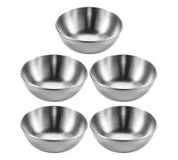 HDGSAFD Set di 5 Ciotole in Acciaio Inox per Dip - Mini Ciotole per Chip e Salse