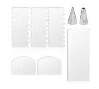 HDGSAFD Set di 6 raschietti per torte, 2 pezzi, spatola per torte, spatola per torte, stampo in glassa per torte, strumento per modellare, spatola acrilica