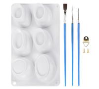 HDGSAFD Stampo in Silicone a 6 Fori per Calcestruzzo, Pietra per Irrigazione, Decorazione Fai Da Te, Candele e Sapone - Con 3 Matite a Olio