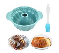 HDGSAFD Stampo per Torta Con Filettatura, Pennello per Olio, Stampo in Silicone Scanalato Rotondo Con Manico - Utensili per Il Pane e Torte