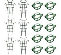 HDGSAFD Telaio per Arrampicata su Piante da 6 Pezzi E Clip per Piante da 10 Pezzi, Telaio di Supporto per Piante, Accessori per La Coltivazione delle Piante, Accessori da Giardino