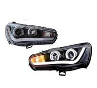 HDHCSCAGH Gruppo Faro Anteriore per Mitsubishi Lancer per Evo X 2008-UP LED Tuning Auto Parti di Luce 2X Gruppo Faro dell'automobile DRL Gruppo Fari Anteriori Assy