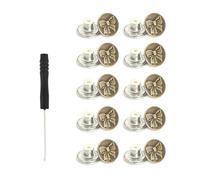 Hdhfjks Bottoni Automatici in Metallo Senza Chiodi da 17/20 mm, Bottoni in Denim Staccabili, Accessori Fai da Te per Cucire a Mano,Colore 12,17mm 20 Pezzi