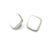Hdhfjks Bottoni Quadrati in Metallo Multicolore da 11 mm, Adatti per Camicie per Bambini, Camicie da Donna, Polsini, colletti e Altri Prodotti Fai da Te Fatti a Mano,Bianco,11mm 10 Pezzi