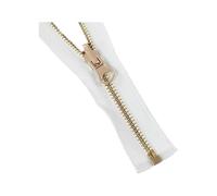 Hdhfjks Cerniera Girevole in Metallo con estremità Aperta, 5# 60-150 cm, per Piumino Doppio Lato, Accessori per Cucire Indumenti Fai da Te,Bianco,60 Centimetri