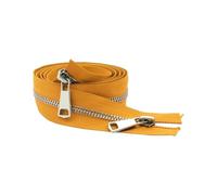 Hdhfjks Cerniera Lampo in Metallo Aperta da 30/40/50/60/70/80 cm, 5#, con Doppio cursore, per Cucire Tasche in Tessuto,Giallo,20 Centimetri
