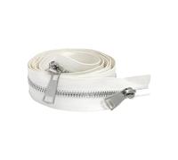 Hdhfjks Cerniera Lampo in Metallo Aperta da 30/40/50/60/70/80 cm, 5#, con Doppio cursore, per Cucire Tasche in Tessuto,Bianco,20 Centimetri
