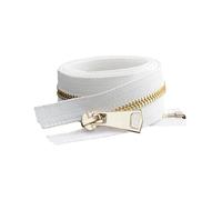 Hdhfjks Cerniera Metallica Aperta da 30/40/50/60/70/80 cm, 5#, con Blocco Automatico, per Cucire Tasche di Indumenti,Bianco,20 Centimetri
