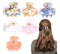 HDHGXUJRD Fermaglio per capelli, 6 pezzi, piccoli fermagli per capelli da donna, medi e sottili, antiscivolo, clip per capelli in acetato di cellulosa per donne e ragazze