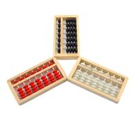 HDICUHNANU Abaco Calcolatrice Soroban 3 Pezzi Abaco in Legno 7 Colonne Strumento di Apprendimento della Matematica Conteggio Educativo for La omestica Materiale ABS Educativi Prescolari