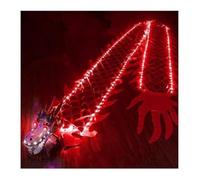 HDICUHNANU Drago Cinese per Feste Danza del Drago Cinese con Stella Filante Nastro Leggero, Lavabile, Simile alla Seta, per La Leone di Capodanno All'aperto Feste Cinesi in Italia(Rot,5m)