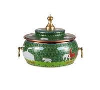 HDICUHNANU Hot Pot Shabu Pot Pentole per Cucinare Pentola Calda in Rame Cinese Vintage for Uso Domestico Shabu Elettrico A Induzione Elettrica Multi Functional(Grün)