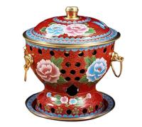 HDICUHNANU Hot Pot Shabu Pot Pentole per Cucinare Pentola Calda Tradizionale Cinese con Piccola di Rame per Una Sola Persona, Alcool Commerciale Multi Functional(Rot)