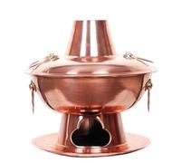 HDICUHNANU Hot Pot Shabu Pot Pentole per Cucinare Pentola Calda Tradizionale in Rame della Vecchia Pechino, in Trasparente, A Carbone per Un Amico di Famiglia Multi Functional(34cm)