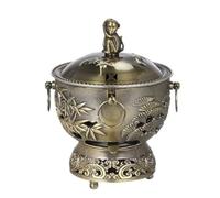 HDICUHNANU Hot Pot Shabu Pot Pentole per Cucinare Pentola Calda Tradizionale Singola Vintage Fornello in Lega di Alluminio per Cottura Alcolica Multi Functional(Bronze)