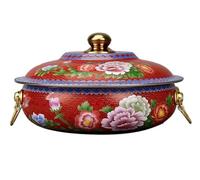 HDICUHNANU Hot Pot Shabu Pot Pentole per Cucinare Pentola in Rame Puro A Induzione Calda in Speciale Piatta per Uso Domestico Multi Functional(Rot,36cm)