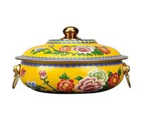 HDICUHNANU Hot Pot Shabu Pot Pentole per Cucinare Pentola in Rame Puro A Induzione Calda in Speciale Piatta per Uso Domestico Multi Functional(Yellow,34cm)