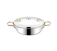 HDICUHNANU Hot Pot Shabu Pot Pentole per Cucinare Pentola Shabu Tradizionale in Acciaio Inossidabile con Camino Multi Functional