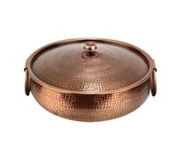 HDICUHNANU Hot Pot Shabu Pot Pentole per Cucinare Pentole per Fonduta Fornello A Induzione in Stile Cinese Pentola per Zuppa Calda in Rame per La Famiglia Domestica Multi Functional(32cm)