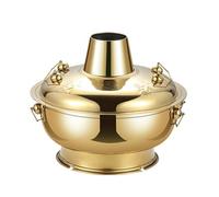 HDICUHNANU Hot Pot Shabu Pot Pentole per Cucinare Shabu Hot Pot Pentola Calda in Acciaio Inossidabile Cassetta Stufa per Feste in Casa Multi Functional(Gold,32cm)