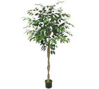 HDICUHNANU Piante Oornamentali Albero Di Banyan Artificiale In Vaso Plastica Per Vivaio Pianta Finta Per La Decorazione Della Casa Del Soggiorno Del'ufficio Fake Trees(160cm)