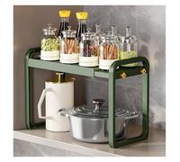 HDICUHNANU Scaffale da Cucina, Organizzatori di Ripiani for Armadietti Regolabili for Rack Estensibile for Forno A Microonde for Ripiano Organizer da Bancone Design Moderno(Grün)